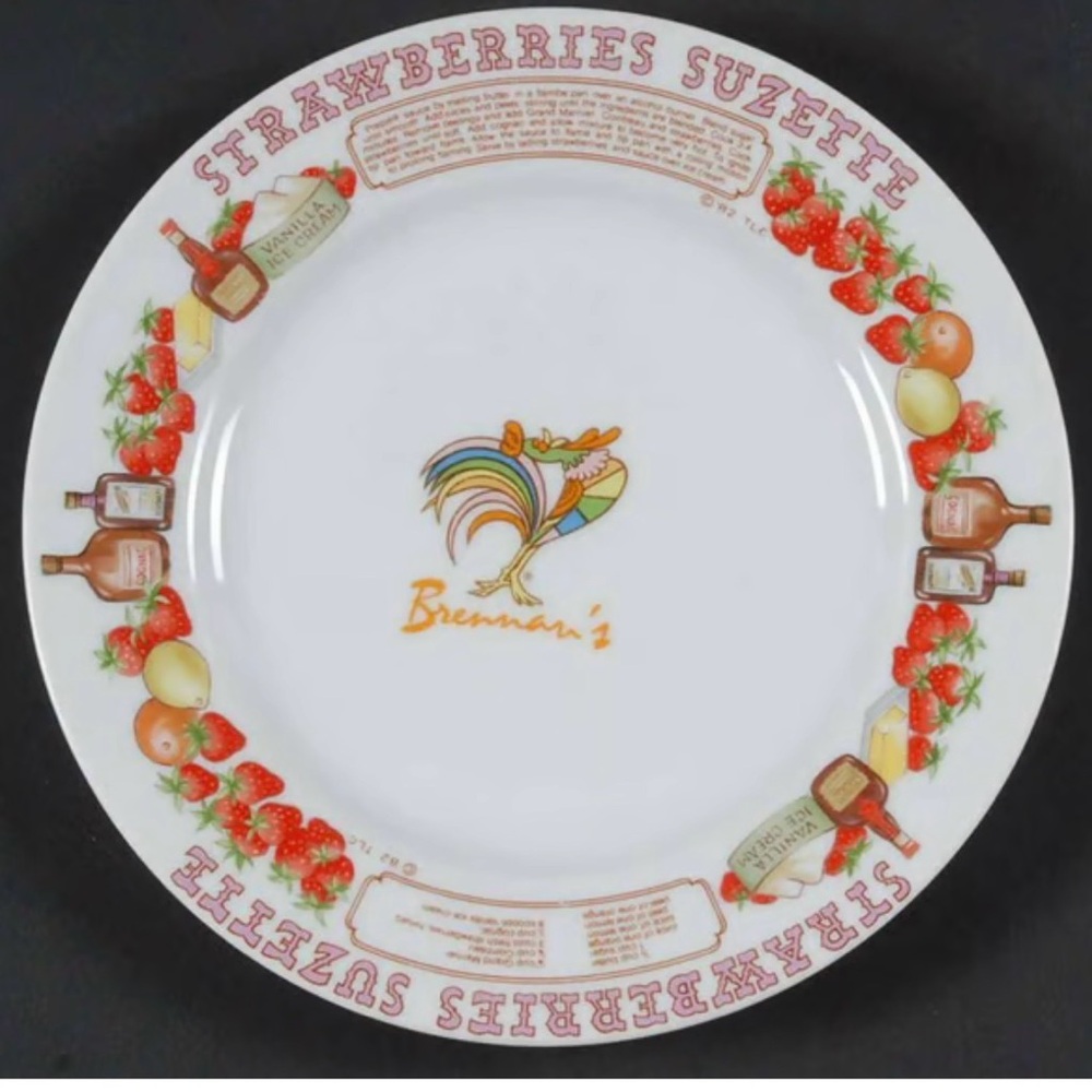 Ljungberg Brennan's Restaurant New Orleans Dessert Recipe Plates Set of 4 Rare! - Picture 3 of 7